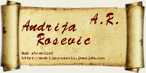 Andrija Rošević vizit kartica